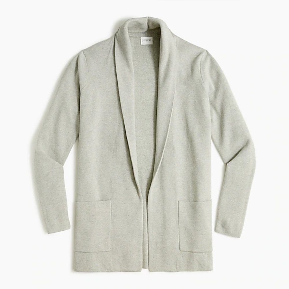 J. Crew Chelsea Open Front Sweater-Blazer in Heather Dove, Size M